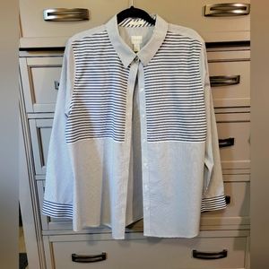 Chico's stripped long sleeve shirt